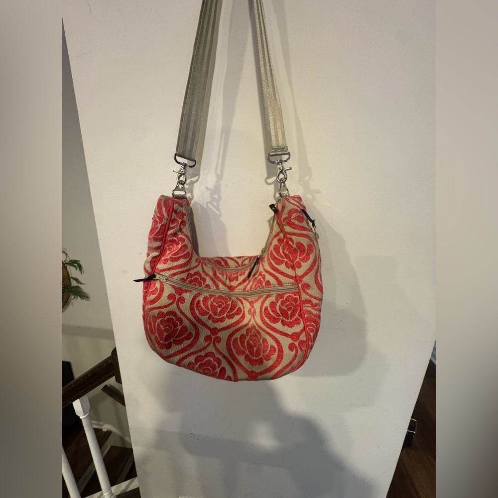 Petunia Pickle Bottom Red and Gray Floral Hobo Bag - Picture 3 of 11